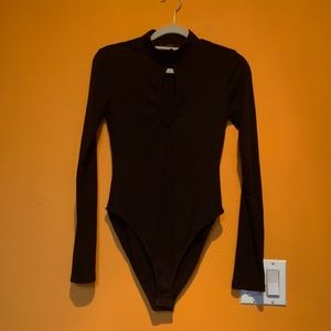 Black cut out long sleeve bodysuit